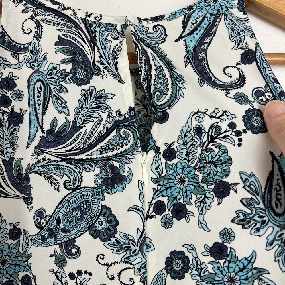 Loft Halter Maxi Dress Size 6 Paisley Coastal Beachy Summer Pleated Work Office - Picture 6 of 16